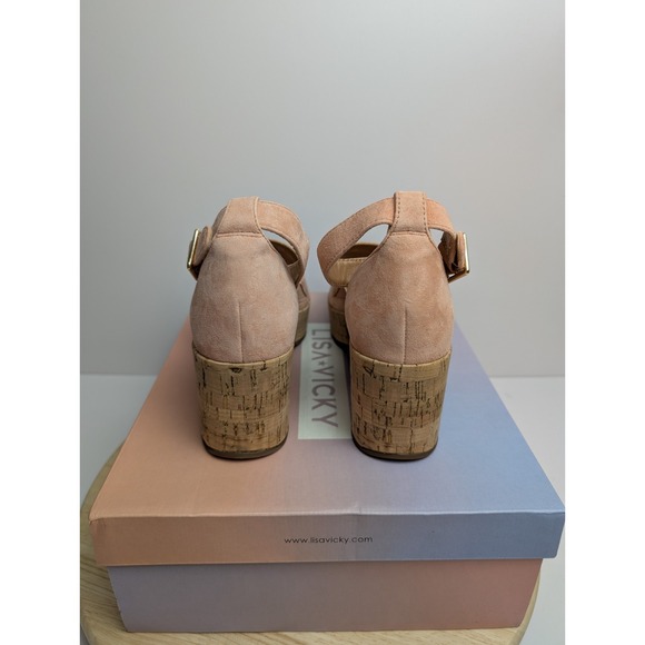 Lisa Vicky Laud Platform Wedge Sandals Womens 8 M Canyon Sun Ankle Strap Suede - Picture 5 of 10